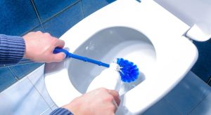 Scrubbing With a Cleaning Solution