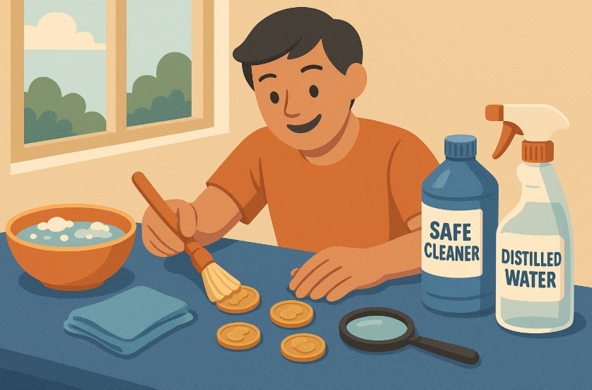 how to clean old coins