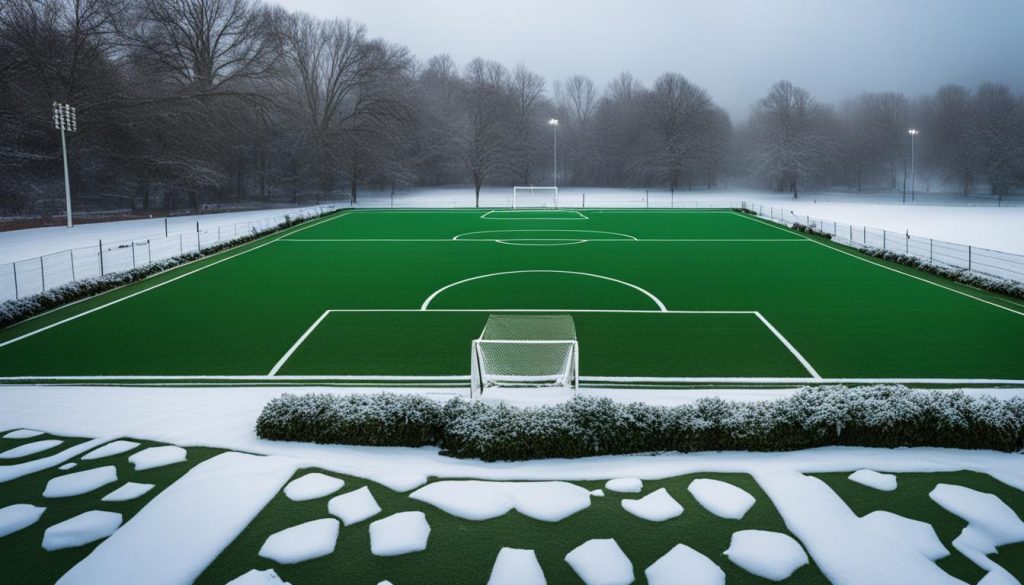 AstroTurf covered in snow AstroTurf covered in snow