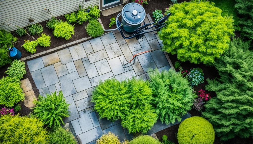 Effective methods for removing grime from garden slabs
