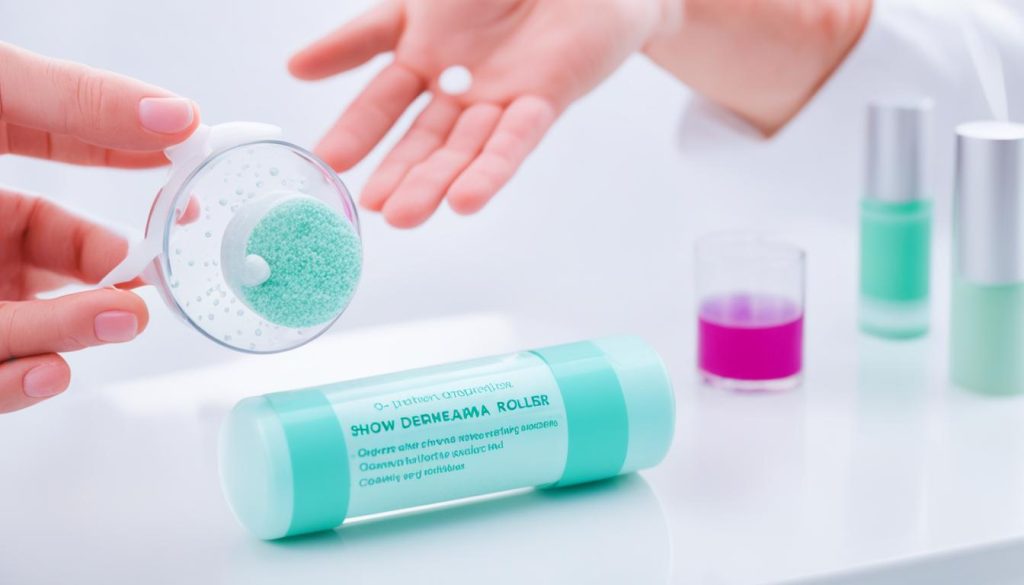 cleaning derma roller with specialty or denture tablets cleaning derma roller with specialty or denture tablets