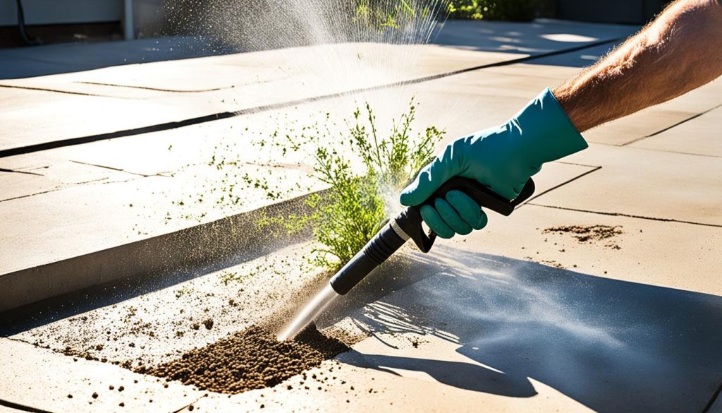 cleaning outdoor paving stones