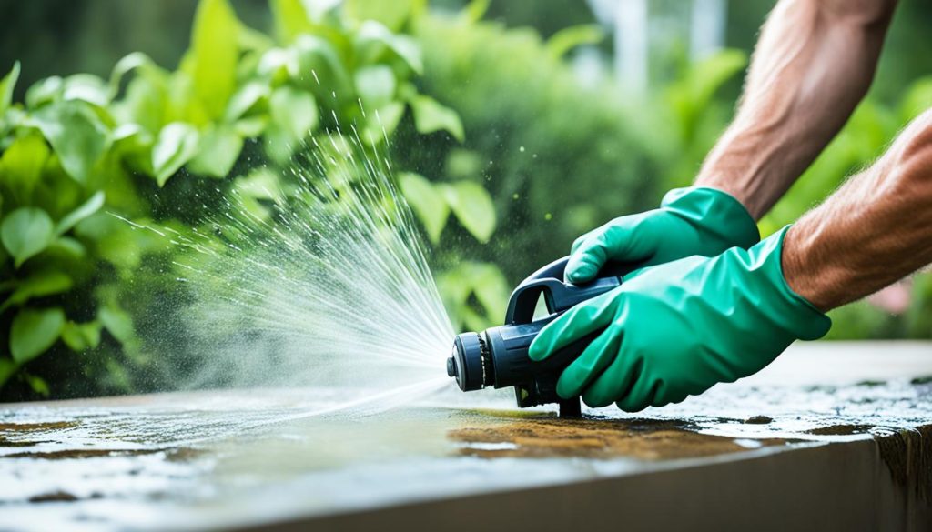 cleaning outdoor stone surfaces