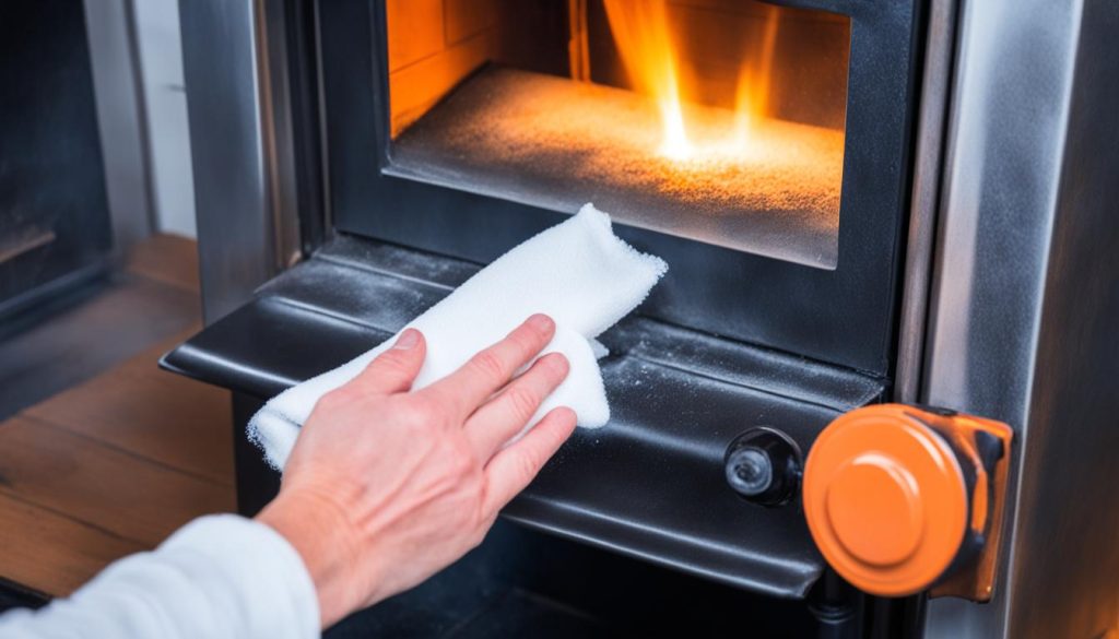 cleaning wood burner glass