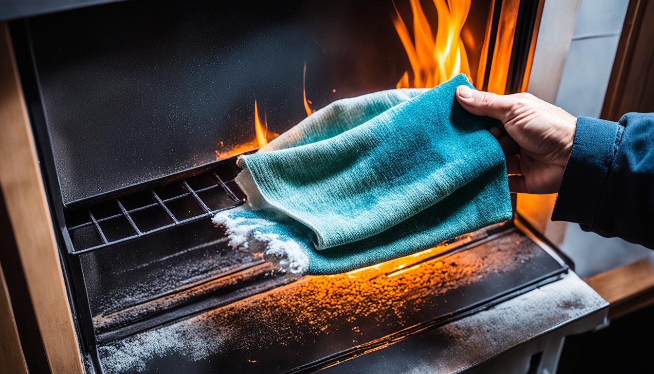 how to clean glass on wood stove