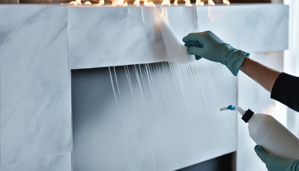marble fireplace cleaning
