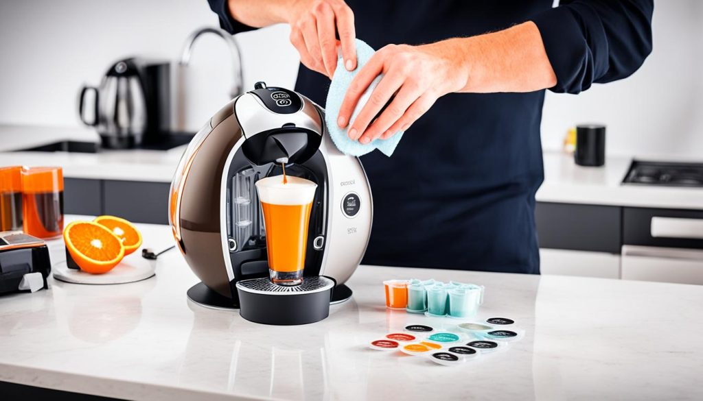 cleaning instructions for dolce gusto orange light