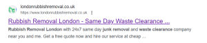 london rubbish removal search result