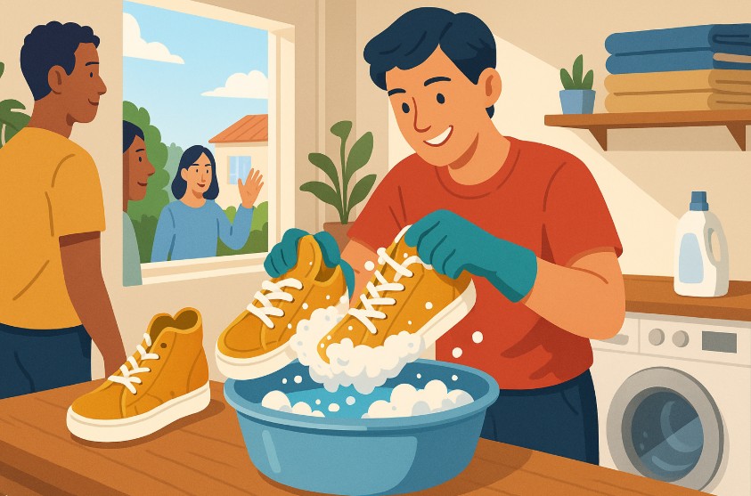 how to clean climbing shoes