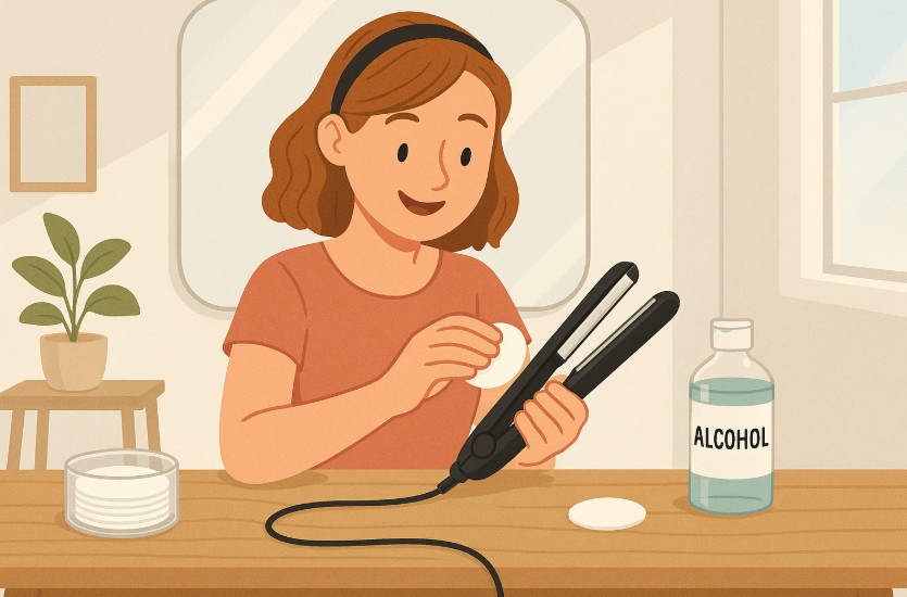 how to clean hair straightener